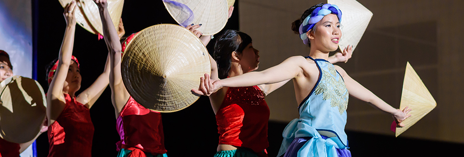 Students participate in the Global Talent Show during iWeek
