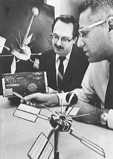 cosmic-ray Researchers display a cosmic ray experiment they designed that was carried on Explorer 41. That spacecraft provided real-time data on radiation hazards to Apollo 11 astronauts during their historic mission to the moon.